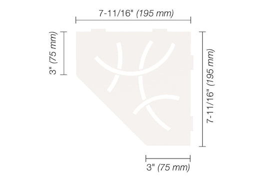 Schluter SES2D6MBW | white Curve pentagonal shower shelf