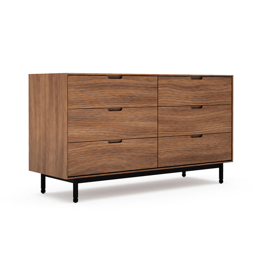 Gus* Modern MUNRO Classic Walnut six-drawer dresser