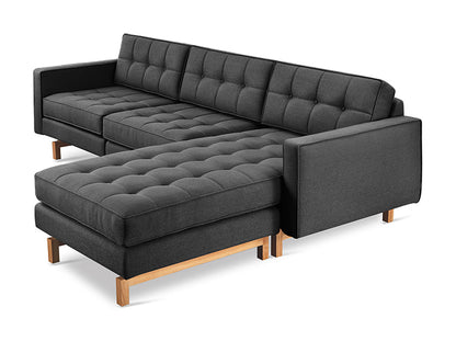 Gus* Modern JANE 2 Urban Tweed Ink bi-sectional sofa with Natural Ash base