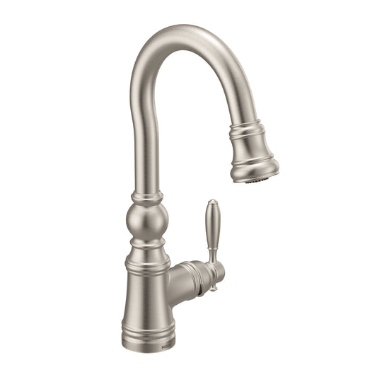 Moen WEYMOUTH Polished Nickel pulldown bar faucet