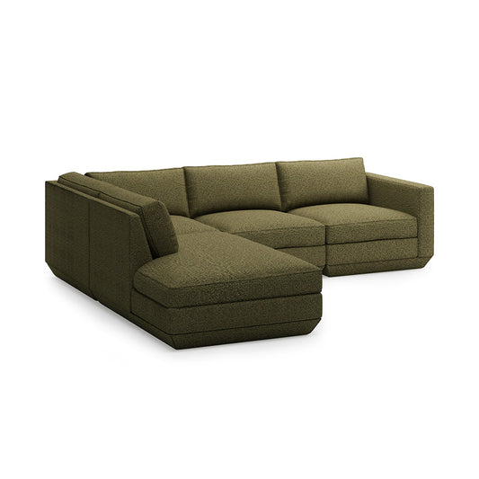 Gus* Modern PODIUM 4PC Lounge Sectional A | Left - Copenhagen Terra