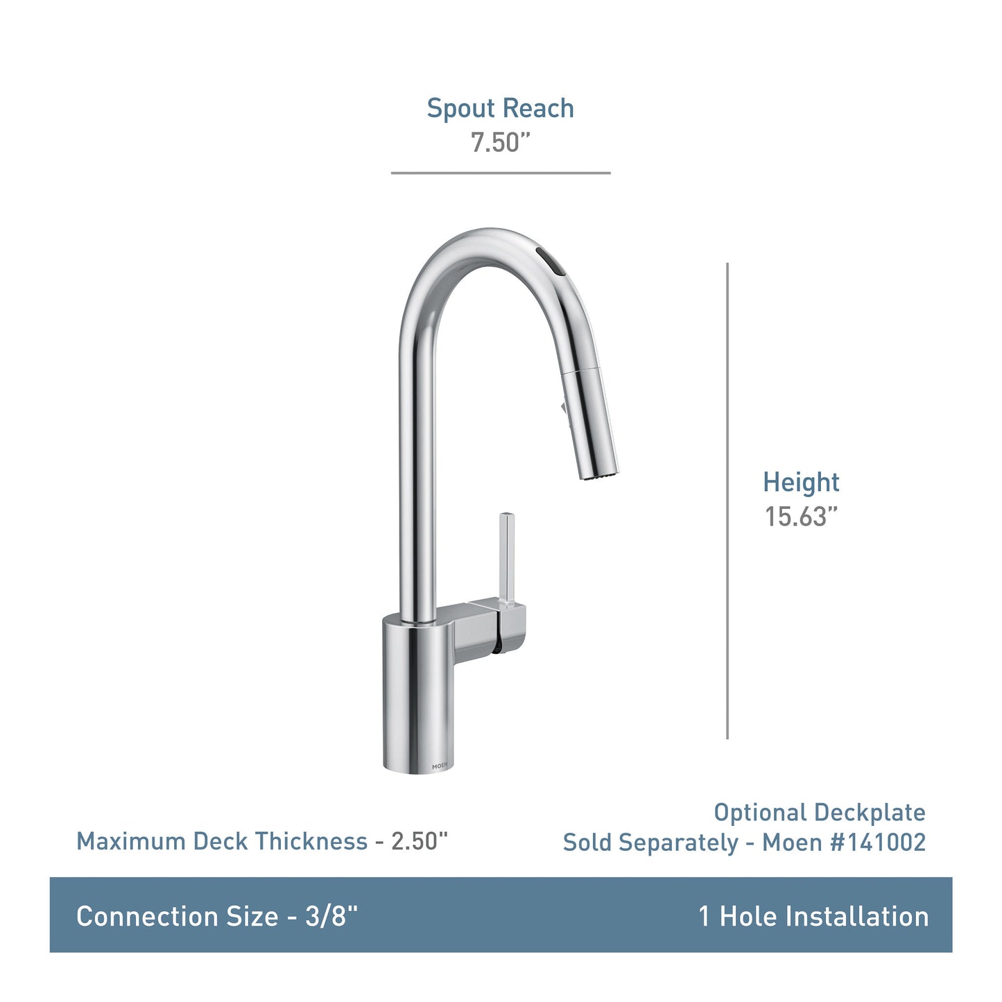 Moen ALIGN® Matte Black smart kitchen faucet