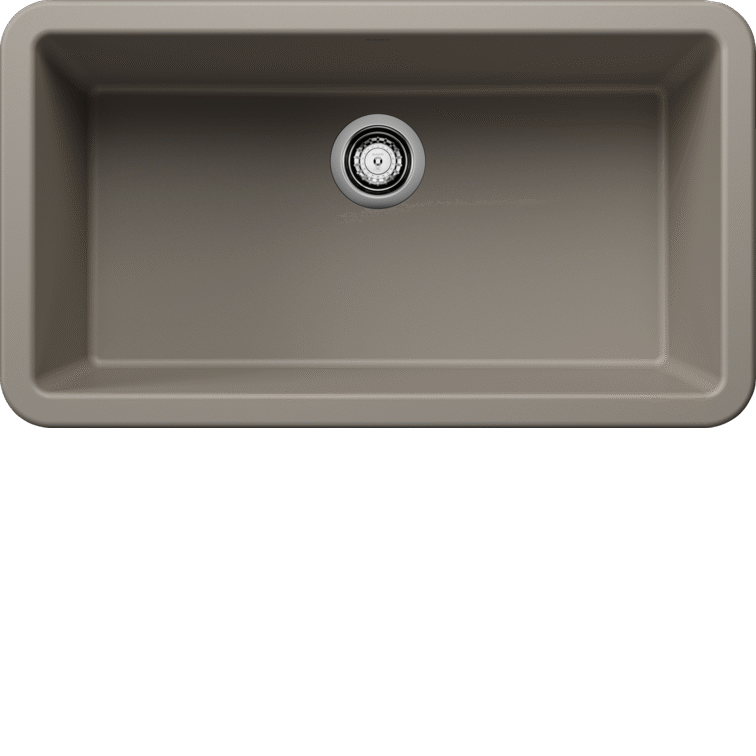 Blanco IKON 33 Truffle Silgranit super single farmhouse kitchen sink