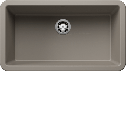 Blanco IKON 33 Truffle Silgranit super single farmhouse kitchen sink