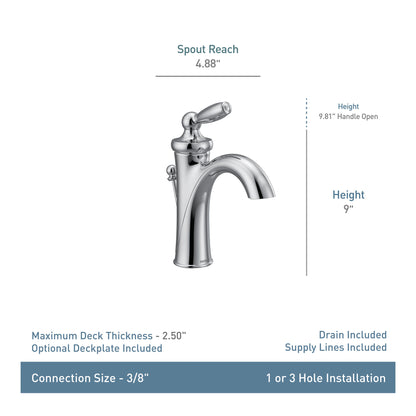 Moen BRANTFORD® Brushed Nickel single handle vanity faucet