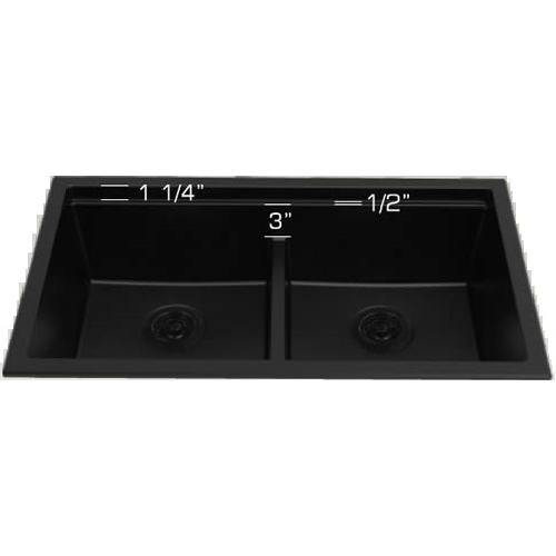 Bosco GRANITE SERIES two equal bowl dual mount granite composite kitchen sink