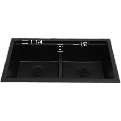 Bosco GRANITE SERIES two equal bowl dual mount granite composite kitchen sink