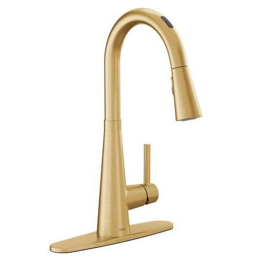 Moen SLEEK® Brushed Gold smart kitchen faucet