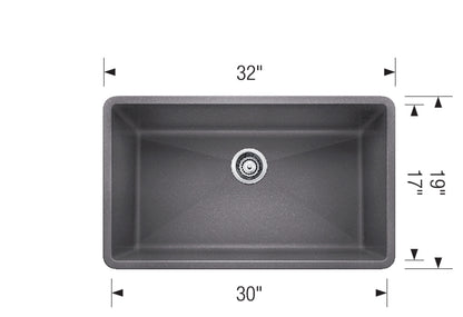 Blanco PRECIS U Anthracite Silgranit super single kitchen sink