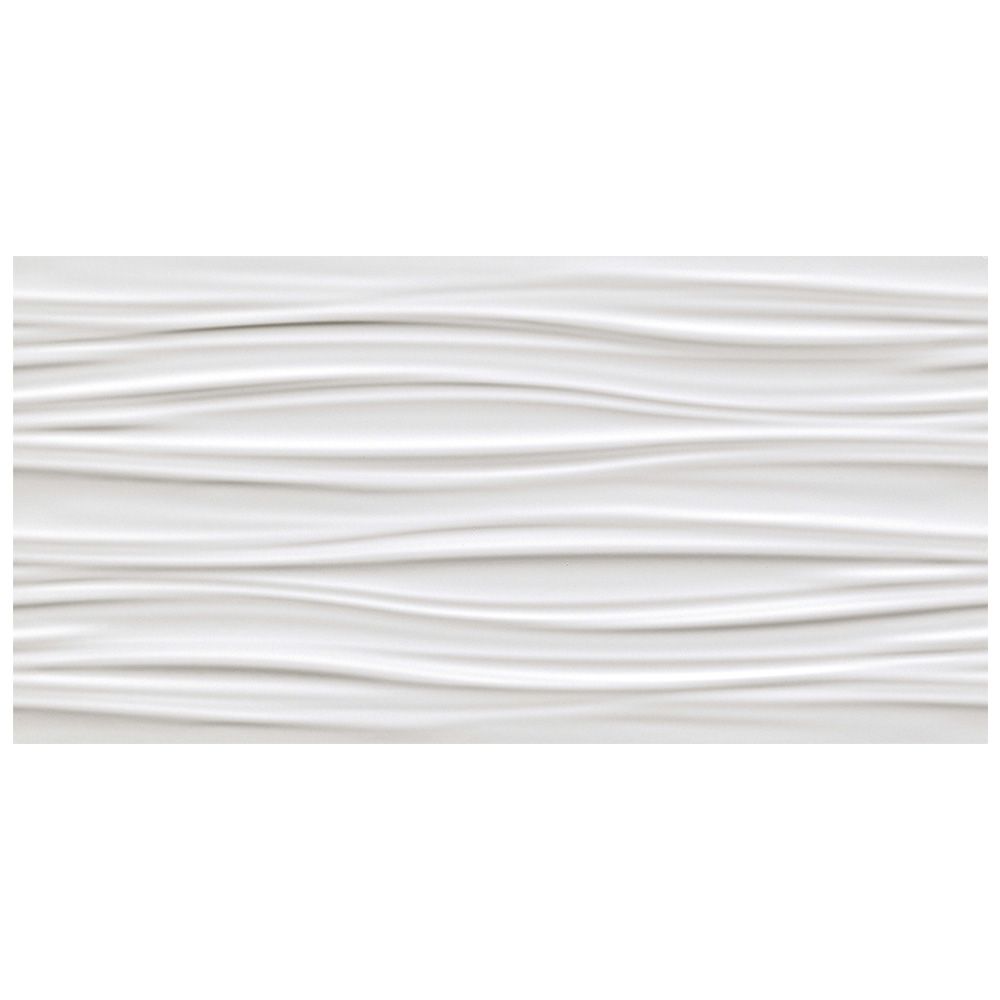 3D WALL DESIGN Ribbon White 16 x 32 matte wall tile