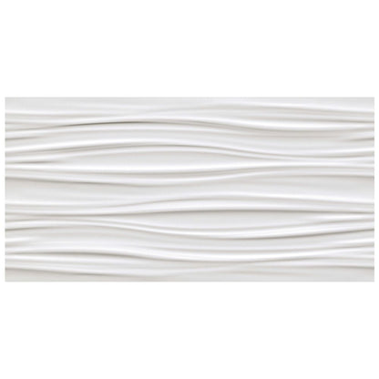 3D WALL DESIGN Ribbon White 16 x 32 matte wall tile