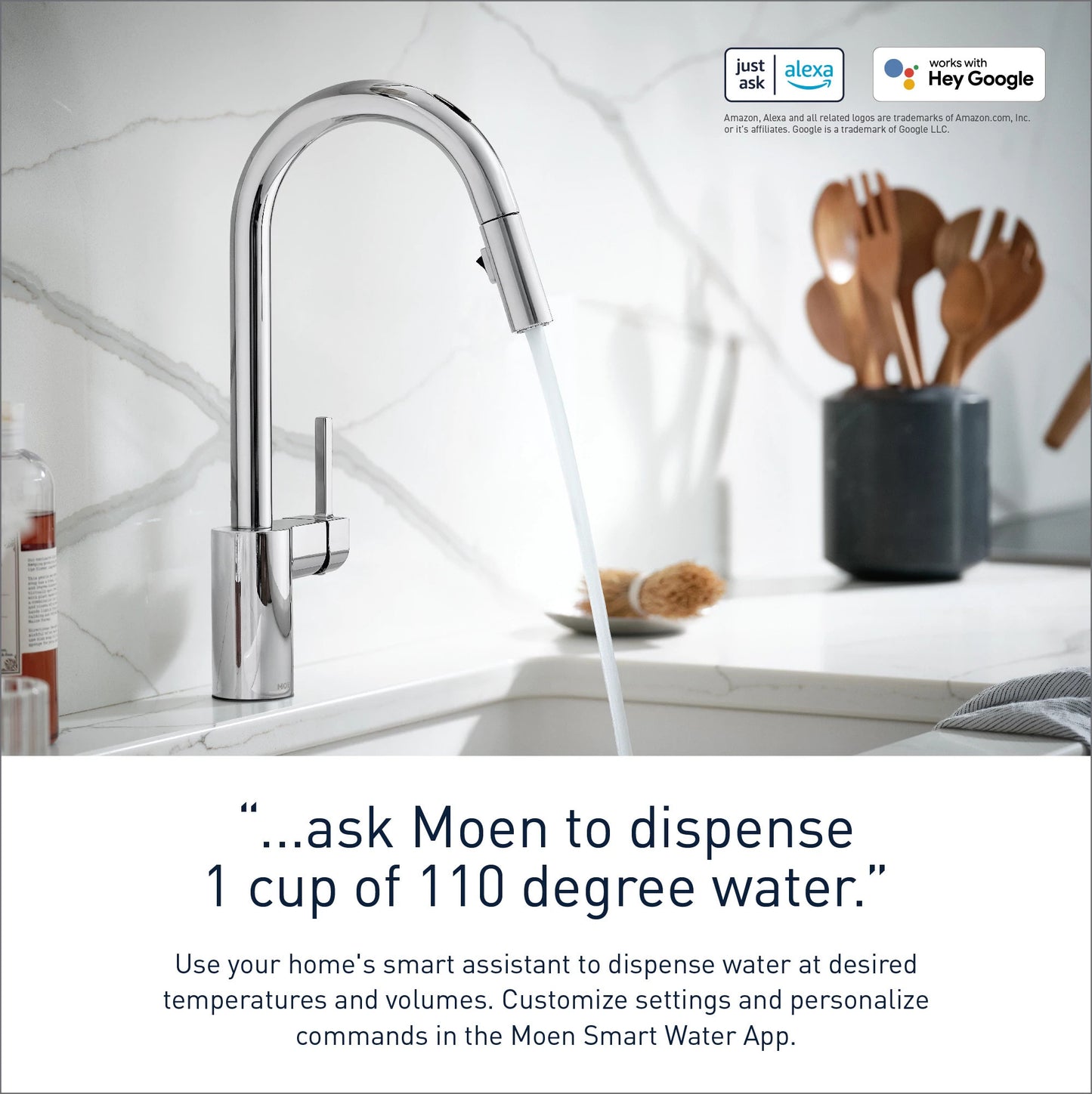 Moen SINEMA™ Stainless smart kitchen faucet with motion control