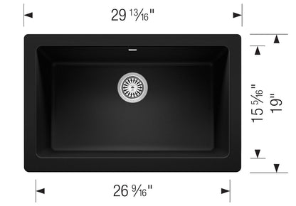 Blanco VINTERA 30 Truffle Silgranit super single farmhouse kitchen sink