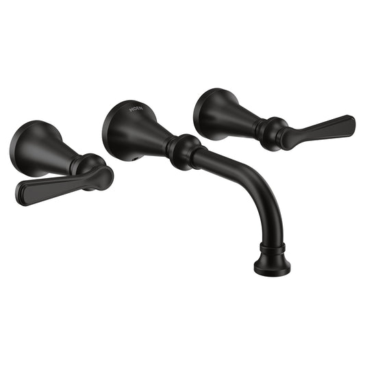 Moen TS44104BL | black Colinet wall mount vanity faucet