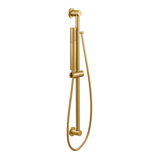 Moen Brushed Gold handheld shower with slidebar