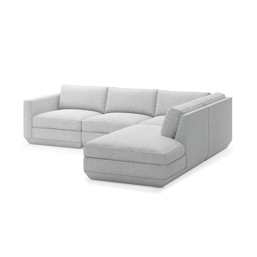 Gus* Modern PODIUM 4PC Lounge Sectional A | Right - Bayview Silver