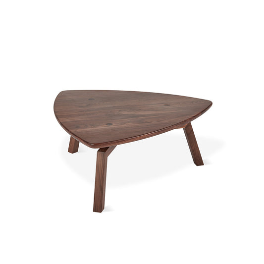 Gus* Modern SOLANA Natural Walnut triangular coffee table