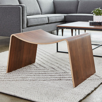 Gus* Modern WAVE walnut stool