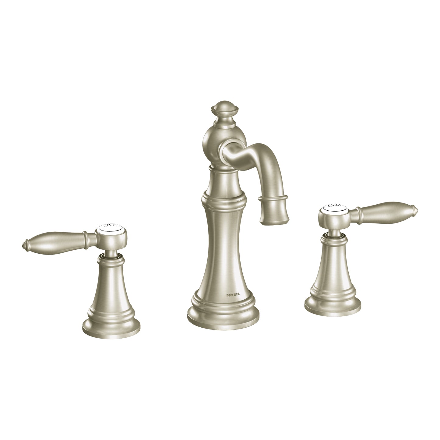 Moen TS42108BN | WEYMOUTH brushed nickel widespread vanity faucet