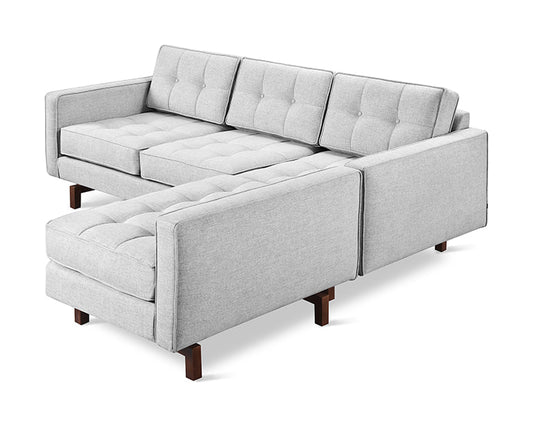 Gus* Modern JANE 2 Bayview Silver loft bi-sectional sofa with Walnut base