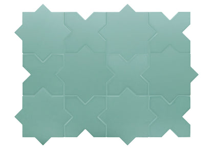 PORTO Jade 5 x 5 "cross" and / or 6.5 x 6.5 "star" porcelain matte wall / floor tile