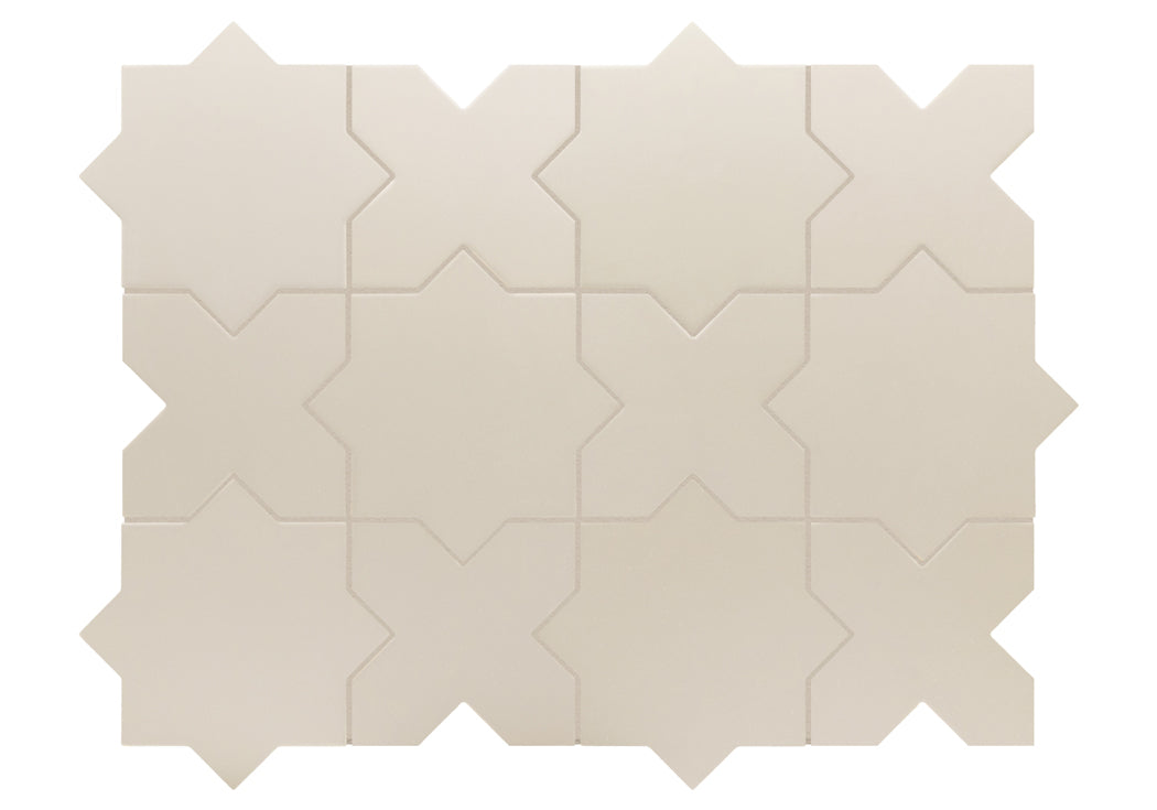 PORTO Taupe 5 x 5 "cross" and / or 6.5 x 6.5 "star" porcelain matte wall / floor tile