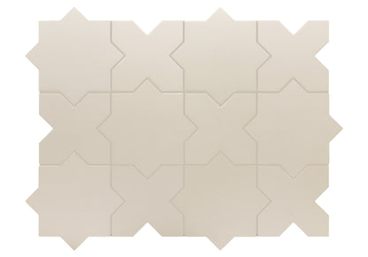 PORTO Taupe 5 x 5 "cross" and / or 6.5 x 6.5 "star" porcelain matte wall / floor tile