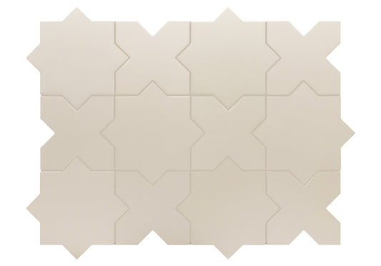 PORTO Taupe 5 x 5 "cross" and / or 6.5 x 6.5 "star" porcelain matte wall / floor tile