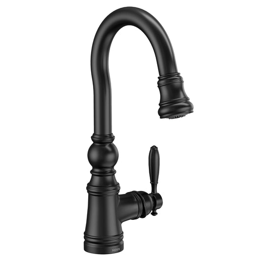 Moen WEYMOUTH Matte Black pulldown bar faucet