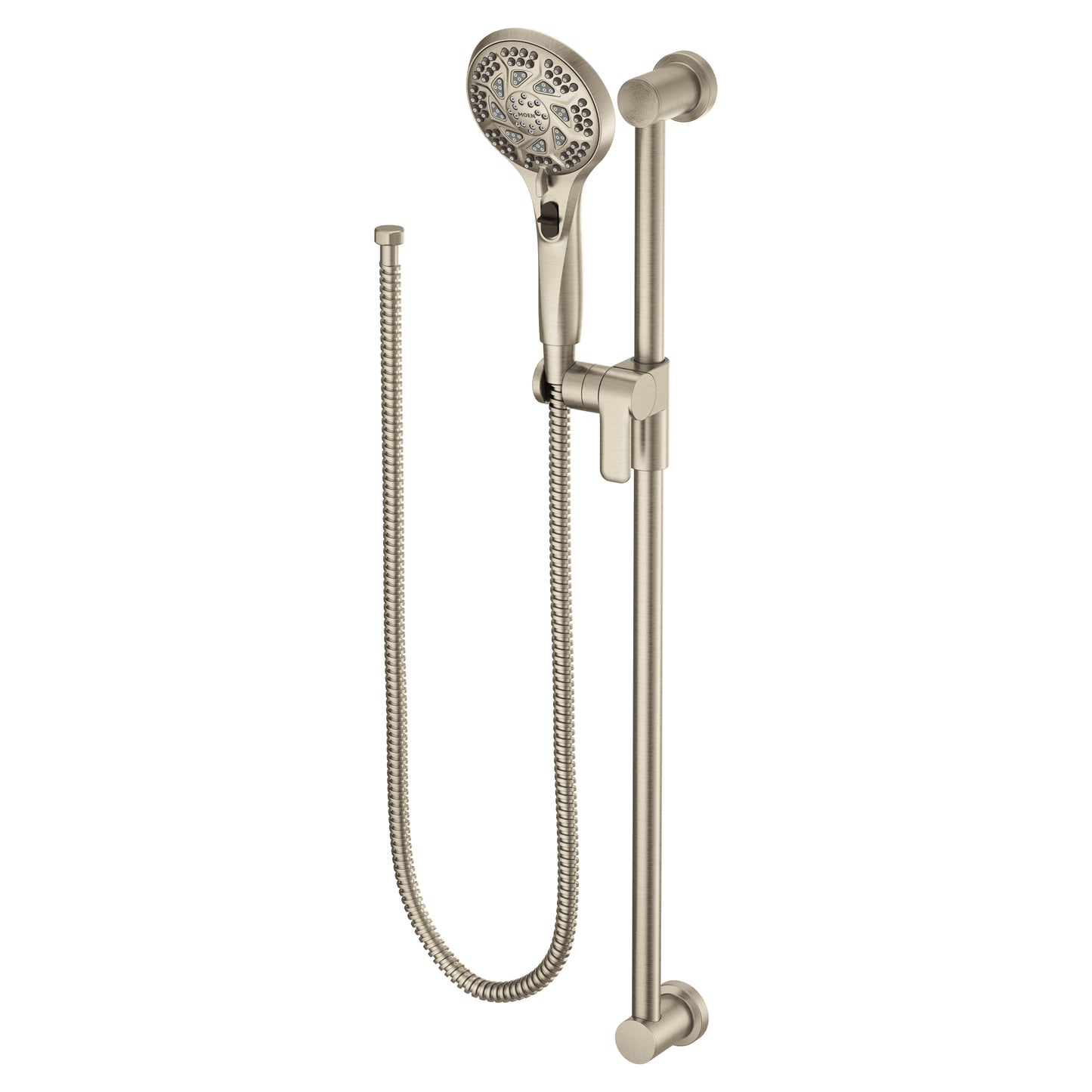 Moen Brushed Nickel 5fx showerhead with slide bar