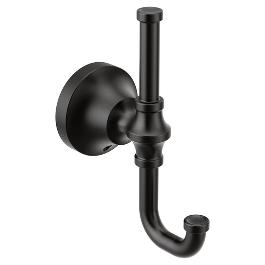 Moen YB0503BL | black Colinet double robe hook