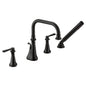 Moen COLINET™ Matte Black deck mount tub filler with hand shower