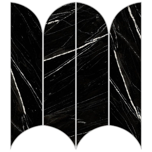 INCANTO Sky Black mosaic glossy marble style porcelain wall tile