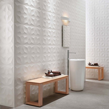 3D WALL DESIGN Diamond White 16 x 32 matte wall tile