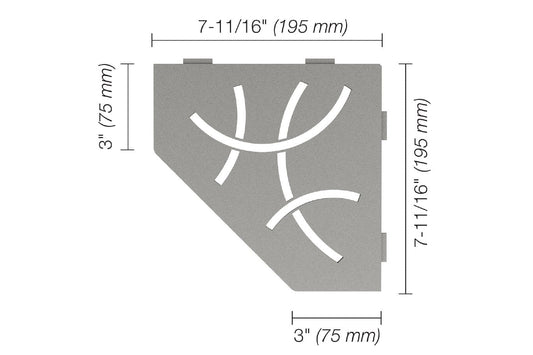 Schluter SES2D6TSSG | gray Curve pentagonal shower shelf