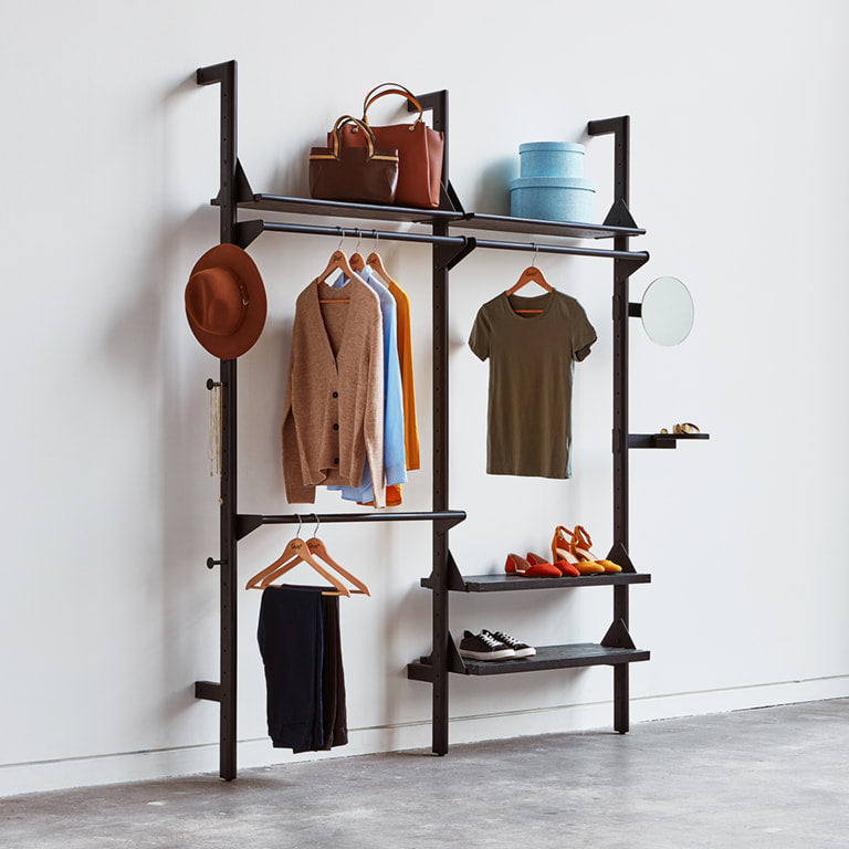 Gus* Modern BRANCH-2 Black with Blonde Ash wardrobe unit