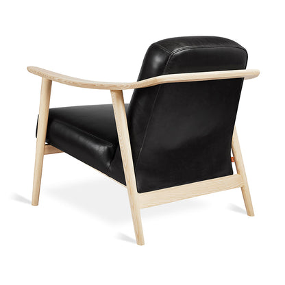 Gus* Modern BALTIC Saddle Black Leather chair with Natural Ash frame