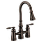 Moen WEYMOUTH Oil Rubbed Bronze two-handle bridge pulldown kitchen faucet