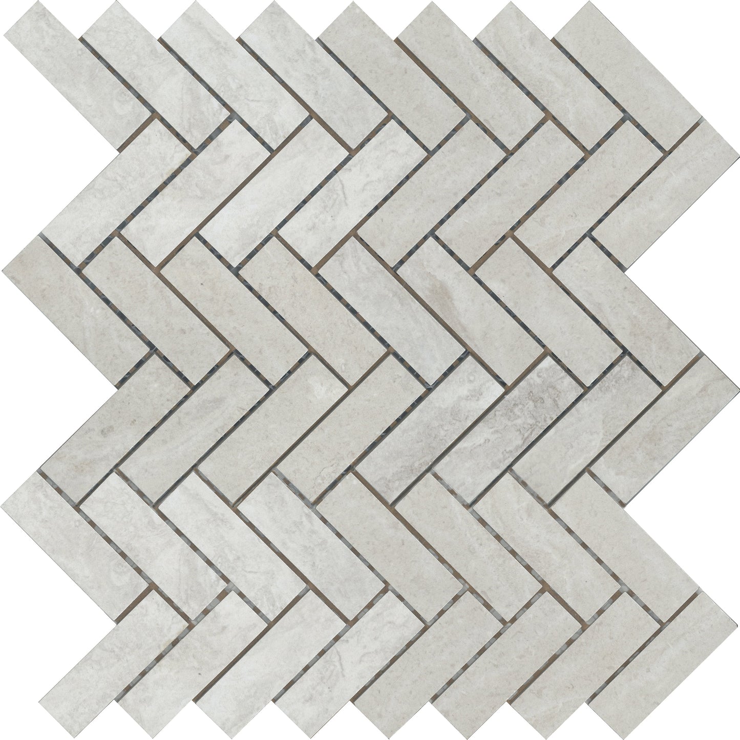 ETERNA Imperial Grey 1 x 3 mosaic herringbone matte tile