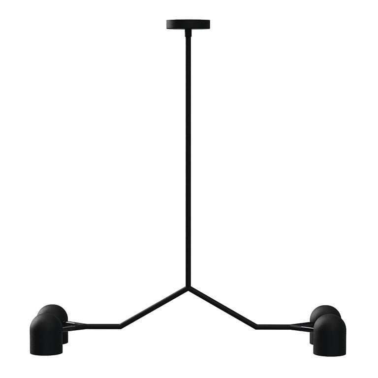 Gus* Modern TANDEM Black 4-head pendant light