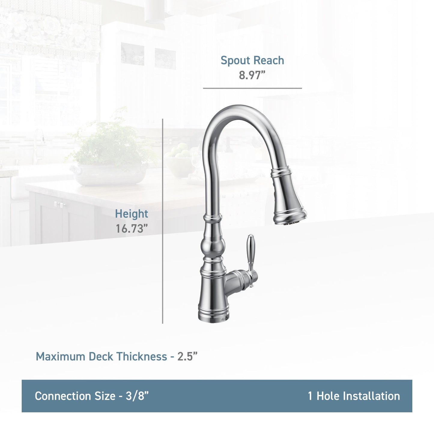 Moen WEYMOUTH® Polished Nickel pulldown kitchen faucet