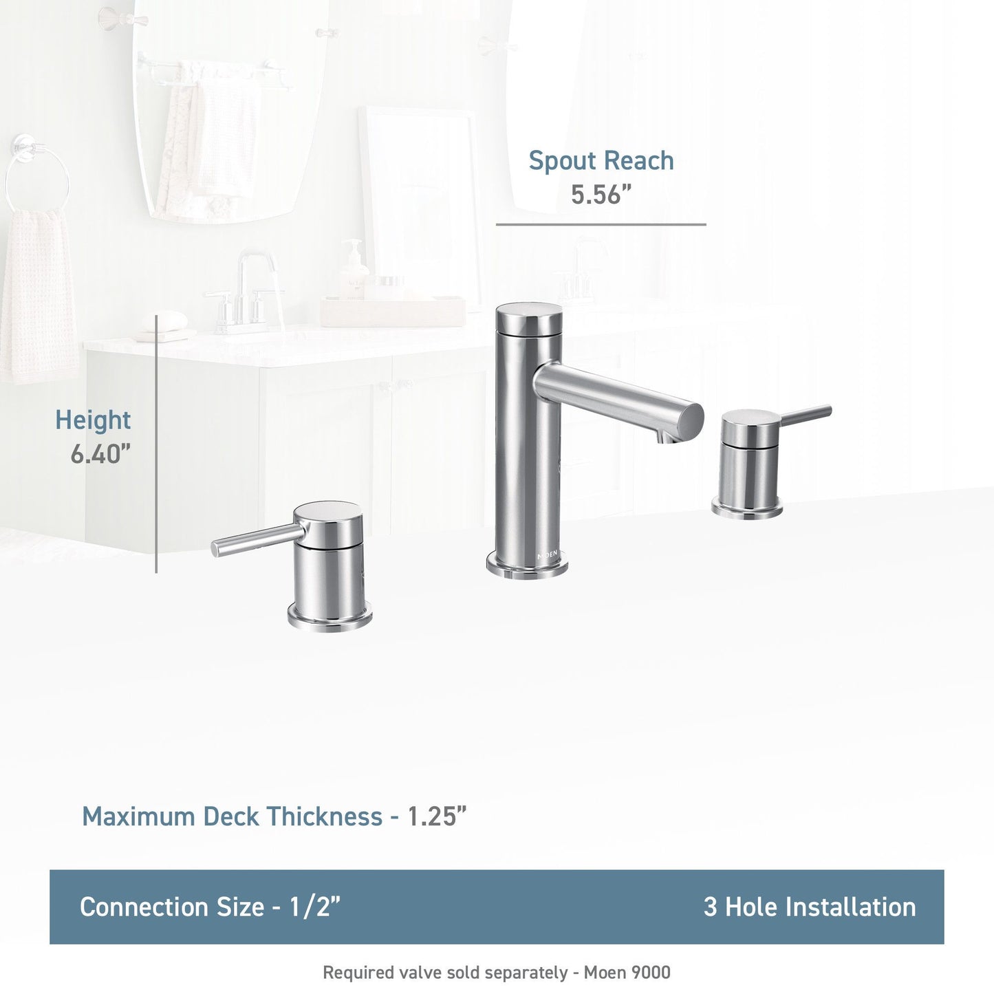 Moen ALIGN® Brushed Nickel widespread vanity handle