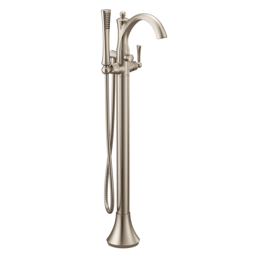 Moen WYNFORD® Brushed Nickel freestanding tub filler with hand shower