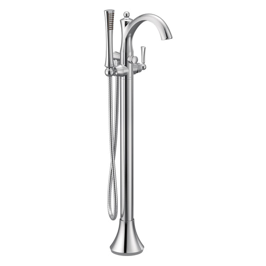 Moen WYNFORD® Chrome freestanding tub filler with hand shower