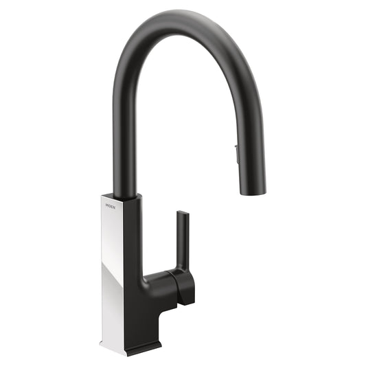 Moen S72308BLC | black / chrome STō® pulldown kitchen faucet