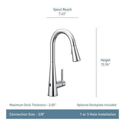 Moen SLEEK® Black Stainless hands-free kitchen faucet