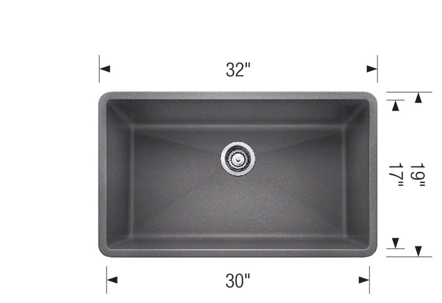 Blanco PRECIS U Cinder Silgranit super single kitchen sink