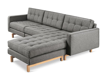 Gus* Modern JANE 2 Parliament Stone bi-sectional sofa with Natural Ash base