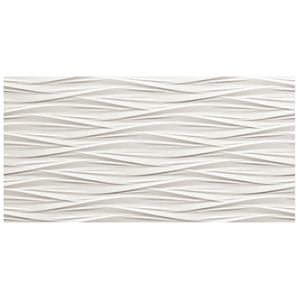 3D WALL DESIGN Wind White 16 x 32 matte wall tile