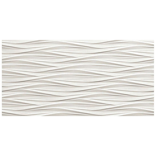 3D WALL DESIGN Wind White 16 x 32 matte wall tile